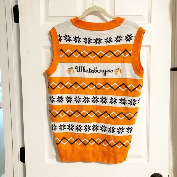 Whataburger Ugly Christmas Sweater Vest Size S - Picture 2 of 6